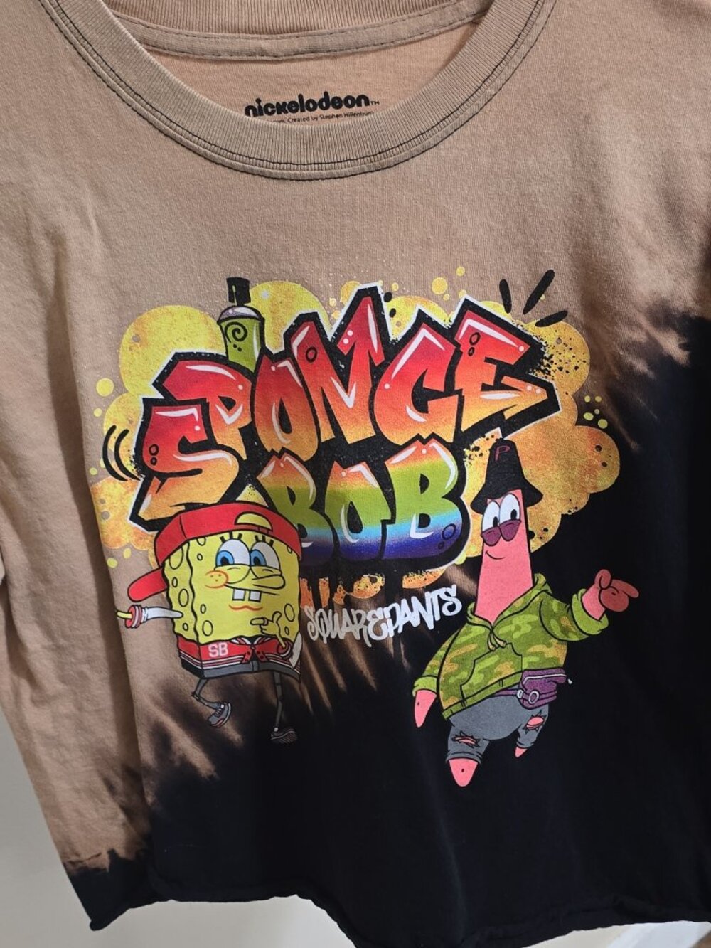 ​Nickelodeon SpongeBob & Patrick Graffiti Dip-Dye T-Shirt